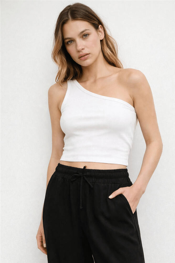 Kadın Geniş Paça Keten Pantolon 26Y0608K1 Siyah 