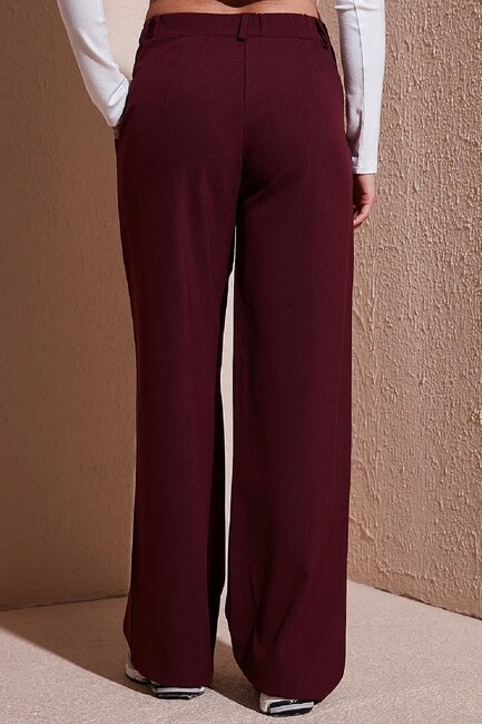 Kadın Geniş Paça Klasik Pantolon 25K0101K1 Bordo - Thumbnail