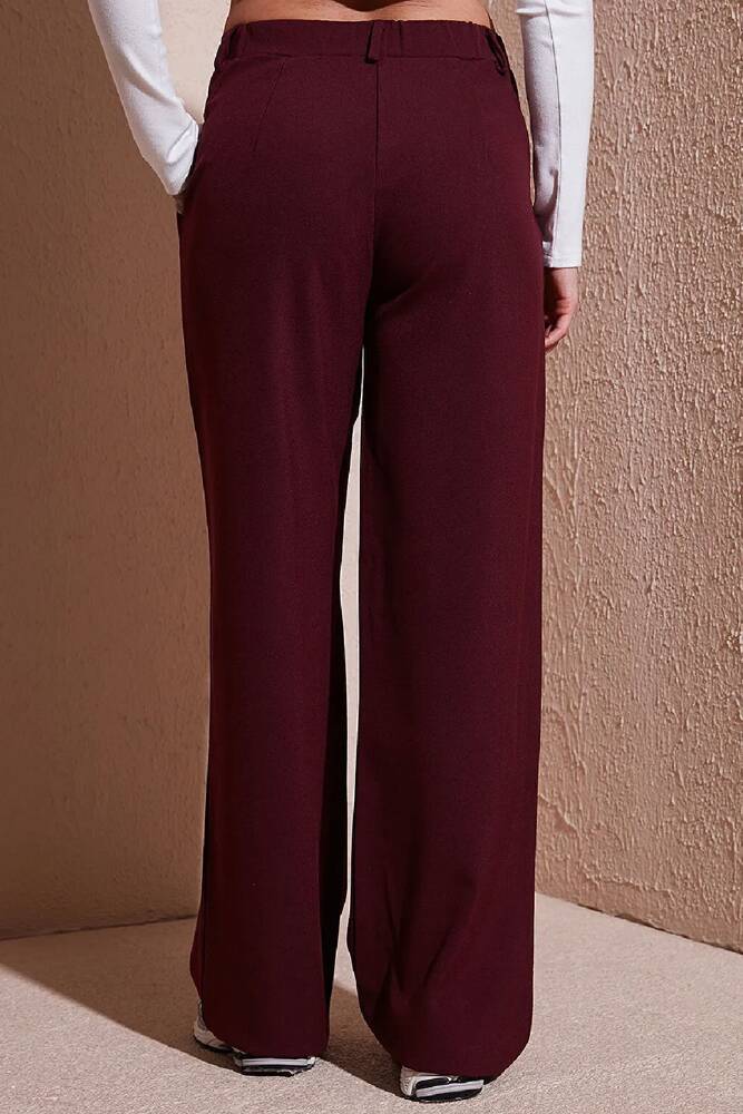 Kadın Geniş Paça Klasik Pantolon 25K0101K1 Bordo 