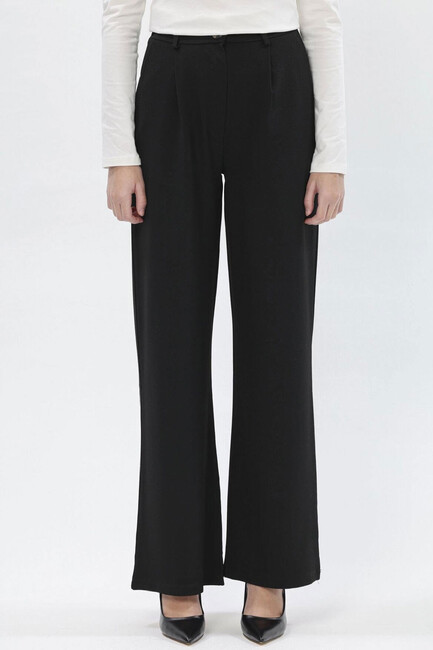 Kadın Geniş Paça Klasik Pantolon 25K0101K1 Siyah - Thumbnail
