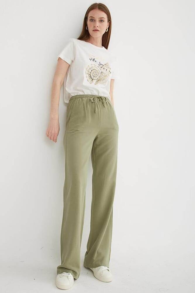 Kadın Geniş Paça Pantolon 25Y0249K1 Haki 