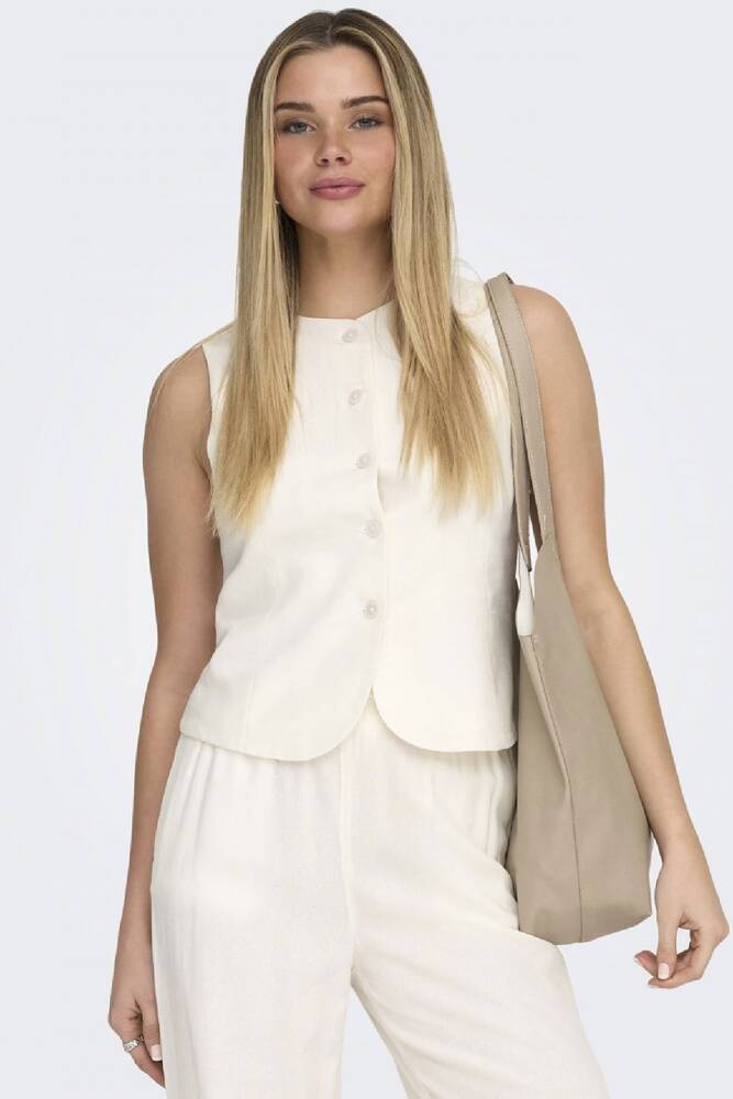 Kadın Goa Linen Yelek 15363724 Beyaz 