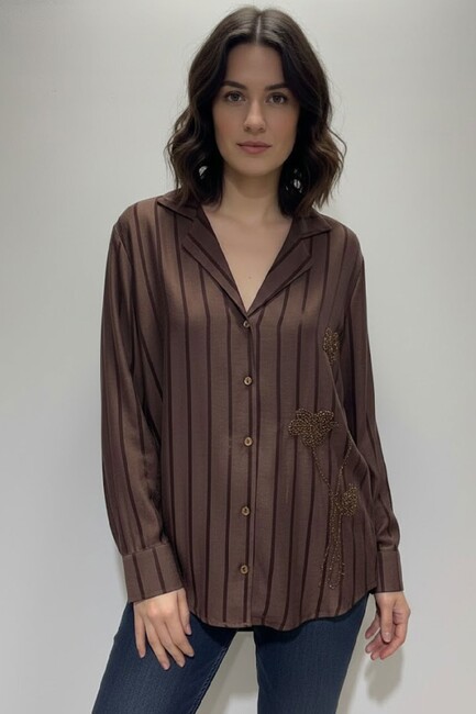 Kadın Gömlek 19050970 Kahve (1)