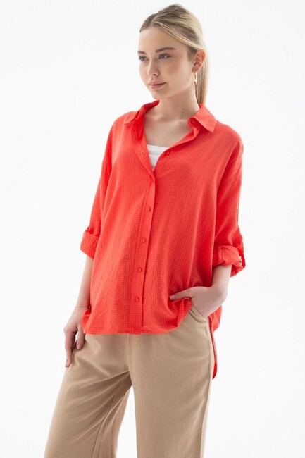 Kadın Gömlek 25Y0051K1 Turuncu (1)