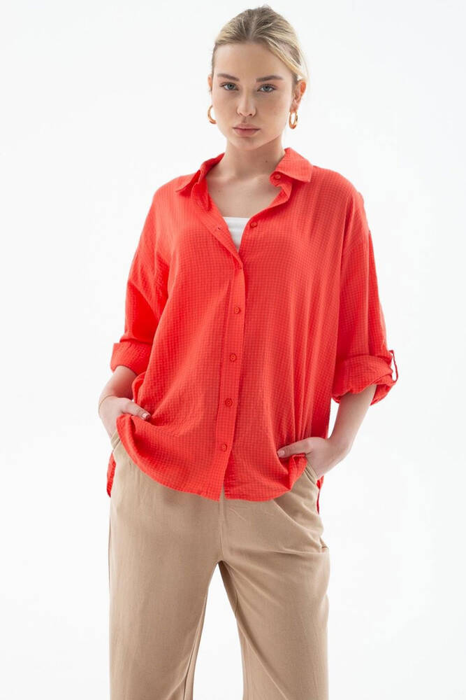 Kadın Gömlek 25Y0051K1 Turuncu 