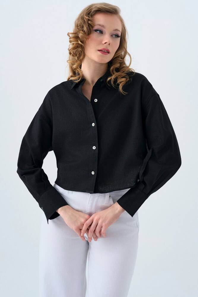 Kadın Gömlek LF2038401 Siyah 