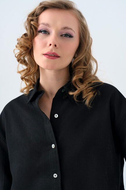 Kadın Gömlek LF2038401 Siyah - Thumbnail