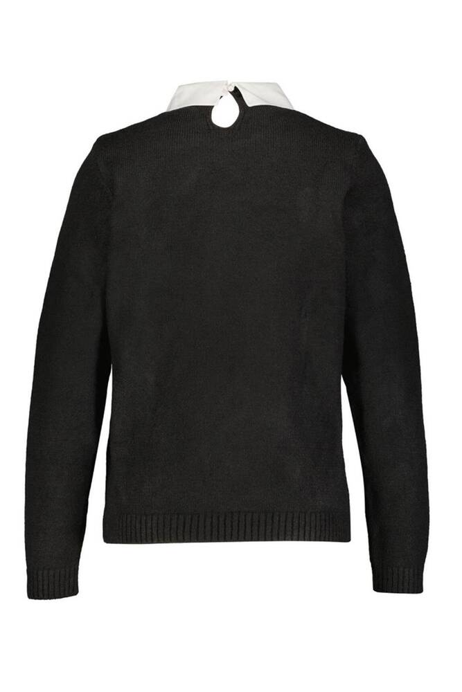 Kadın Gömlek Yaka Detaylı Kazak 25K0222K1 Siyah 