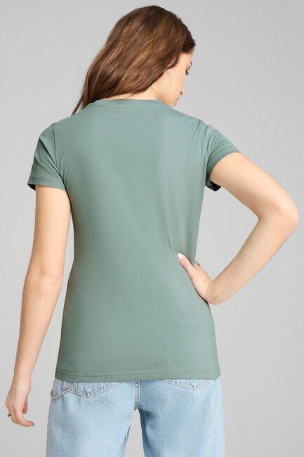 Kadın Graphıcs Floral Cat Logo Tişört 685081-30 Yeşil (2)