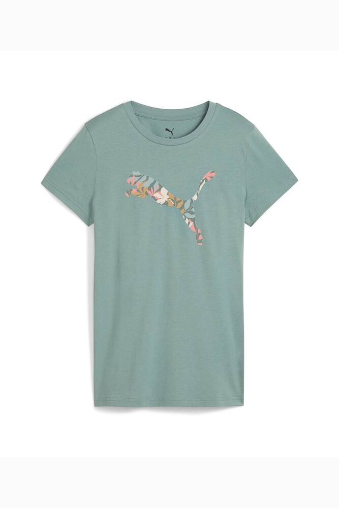 Kadın Graphıcs Floral Cat Logo Tişört 685081-30 Yeşil 