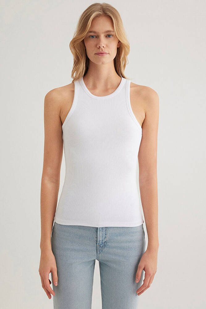 Kadın Halter Yaka Basic Atlet 1612462-620 Beyaz 