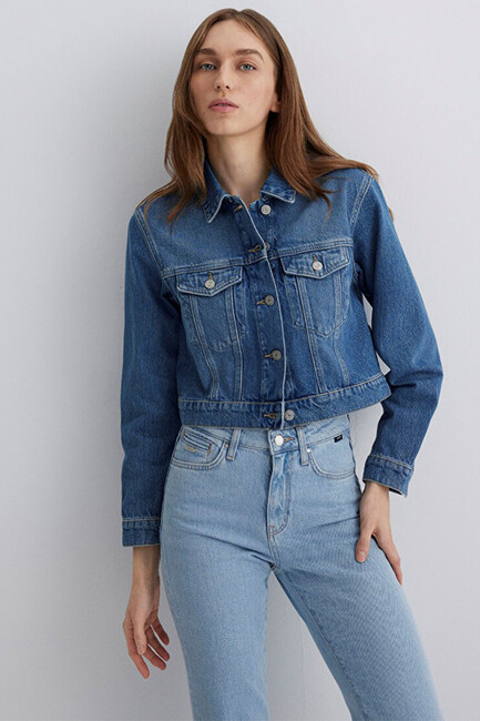 Kadın Harmony Classic Denim Ceket 1110639-89575 Mavi (3)