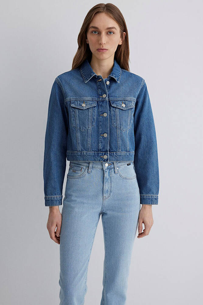 Kadın Harmony Classic Denim Ceket 1110639-89575 Mavi 