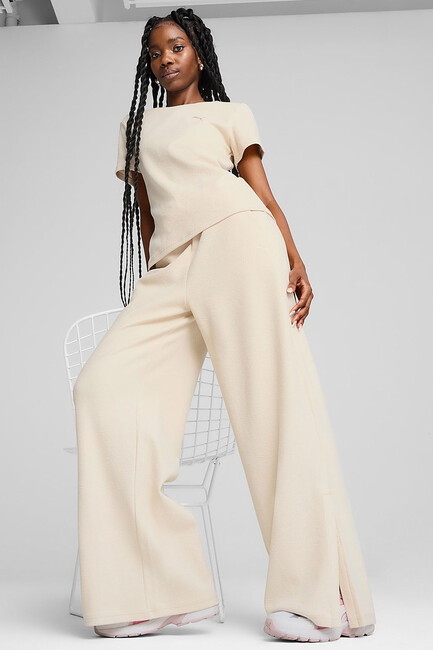 Kadın High-Waist Straight Pantolon 685061-87 Ekru (1)