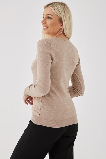 Kadın Hırka 24K0781K1 Camel - Thumbnail