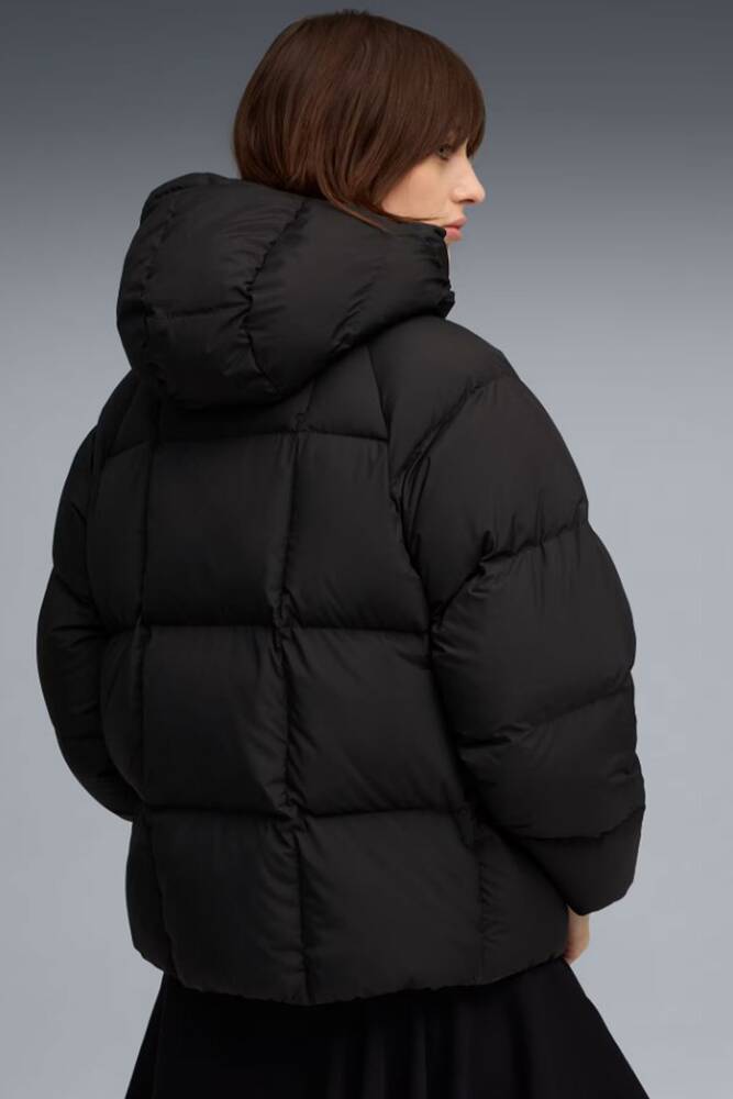 Kadın Hooded Down Puffer Mont 688392-01 Siyah 