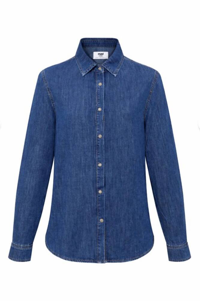 Kadın Janet Denim Gömlek 1211045-90089 Lacivert 