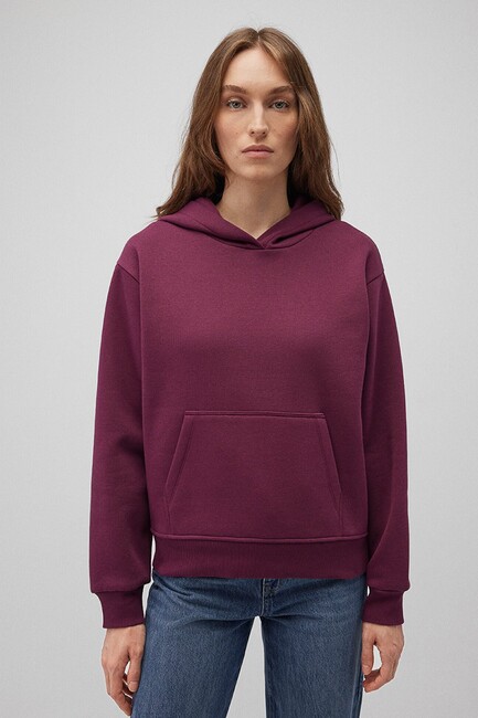 Kadın Kapüşonlu Sweat 167299-70670 Bordo (3)