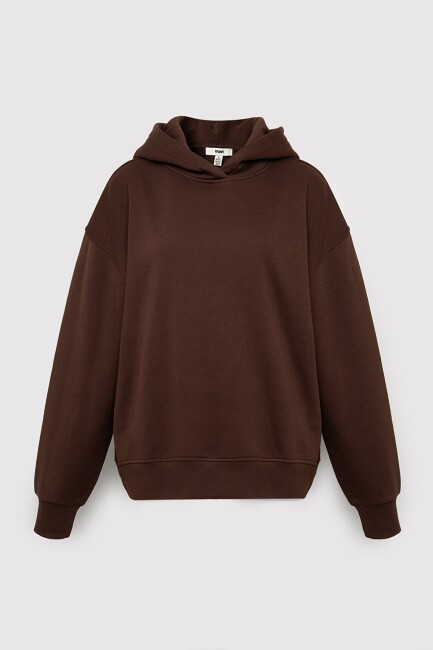 Kadın Kapüşonlu Basic Sweat 1S10575-70236 Kahve - 6