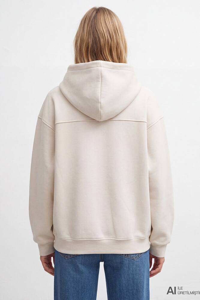 Kadın Kapüşonlu Basic Sweat 1S10575-83043 Beyaz - 4