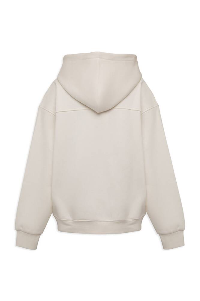 Kadın Kapüşonlu Basic Sweat 1S10575-83043 Beyaz - 6