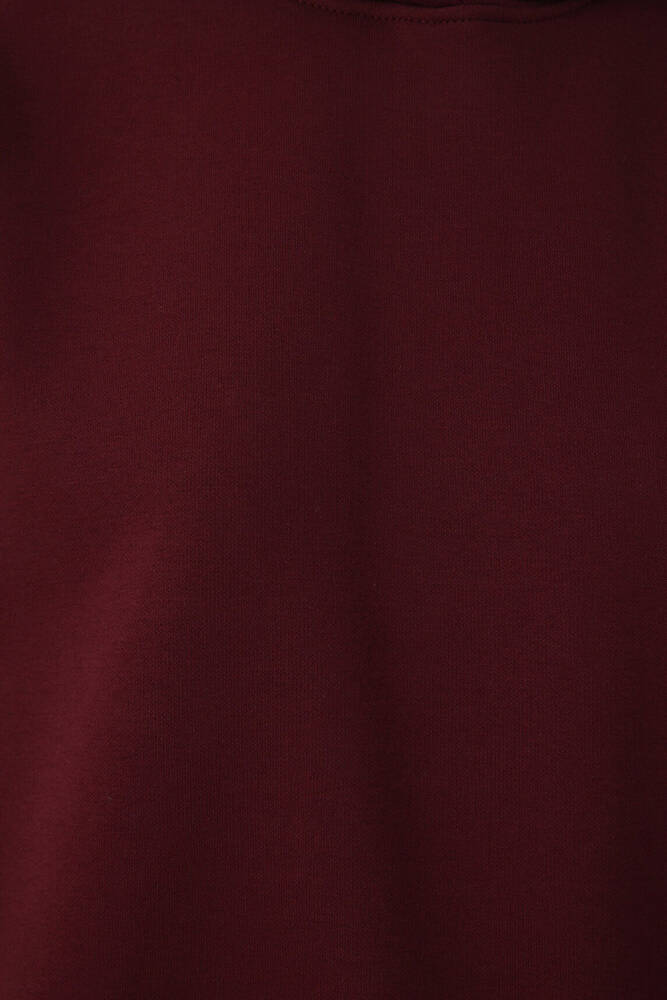 Kadın Kapüşonlu Basic Sweat 1S10575-85347 Bordo  - 7