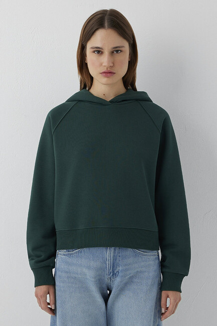 Kadın Kapüşonlu Basic Sweat 1S10577-71538 Yeşil (3)