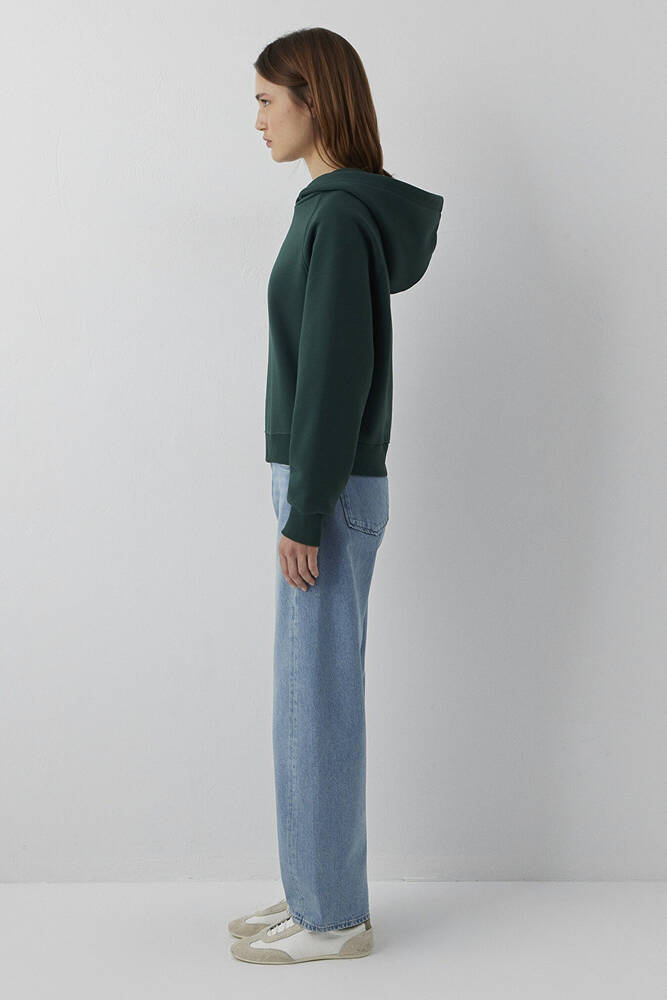 Kadın Kapüşonlu Basic Sweat 1S10577-71538 Yeşil 