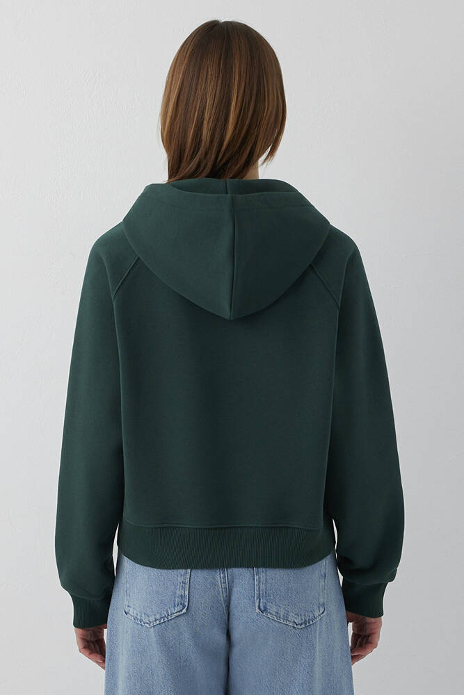 Kadın Kapüşonlu Basic Sweat 1S10577-71538 Yeşil 