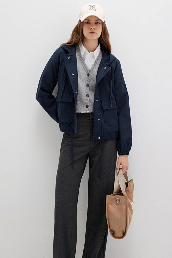 Kadın Kapüşonlu Ceket 110775-82906 Lacivert 