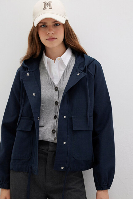 Kadın Kapüşonlu Ceket 110775-82906 Lacivert (2)