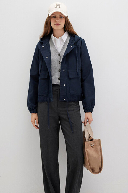 Kadın Kapüşonlu Ceket 110775-82906 Lacivert (3)