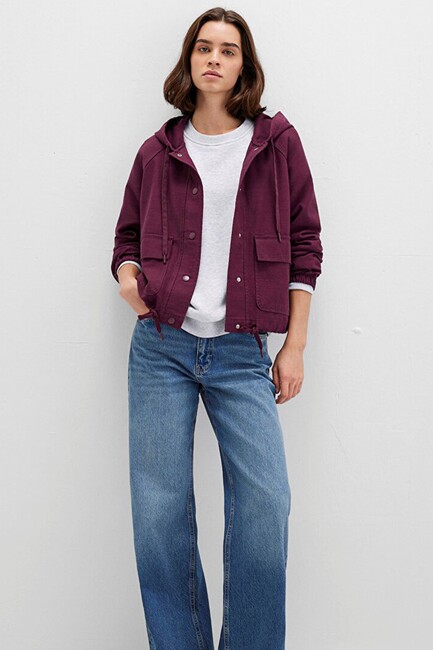 Kadın Kapüşonlu Ceket 110775-87830 Bordo (1)
