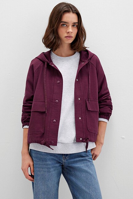 Kadın Kapüşonlu Ceket 110775-87830 Bordo (2)