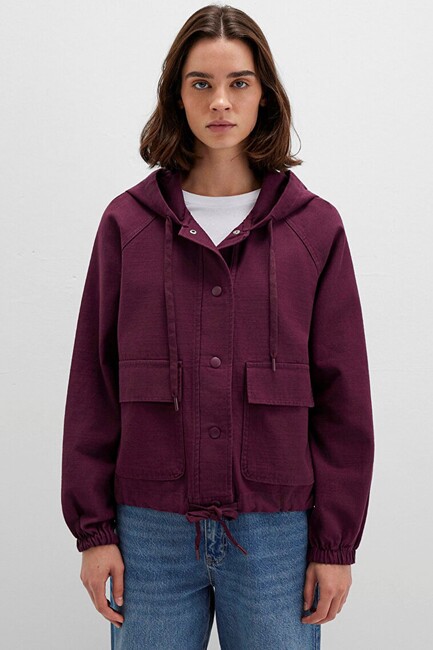 Kadın Kapüşonlu Ceket 110775-87830 Bordo (3)