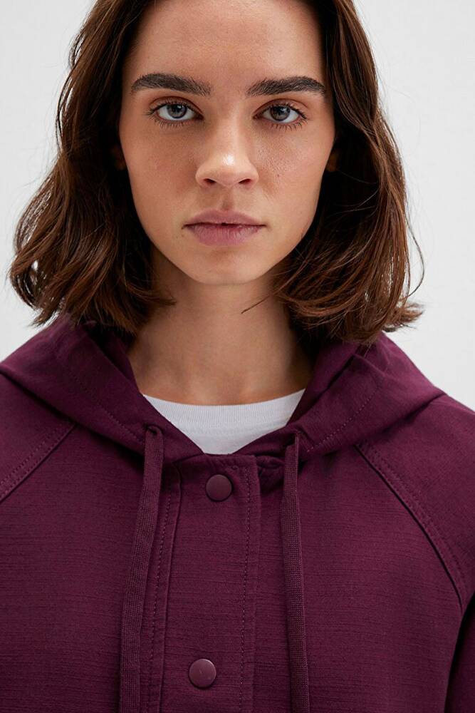 Kadın Kapüşonlu Ceket 110775-87830 Bordo 