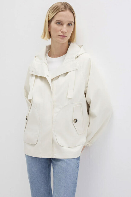 Kadın Kapüşonlu Ceket 1110014-70134 Ekru (1)