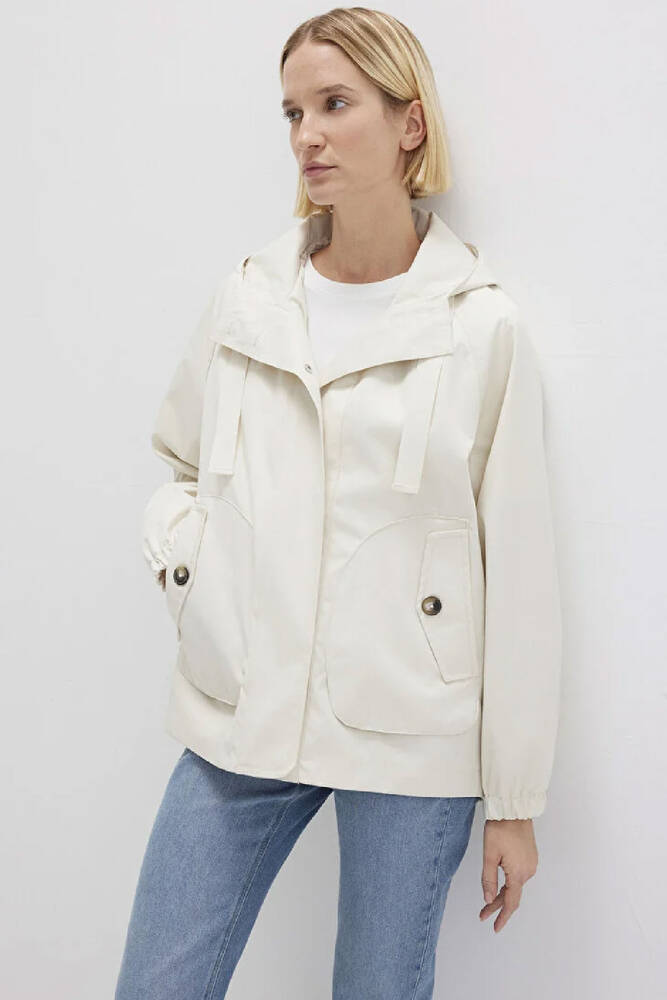Kadın Kapüşonlu Ceket 1110014-70134 Ekru 