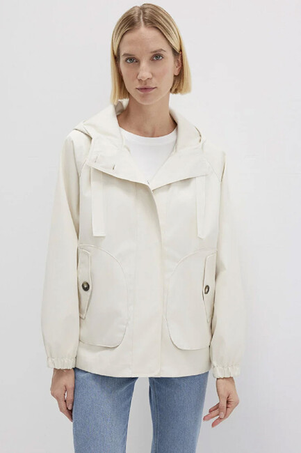 Kadın Kapüşonlu Ceket 1110014-70134 Ekru (3)