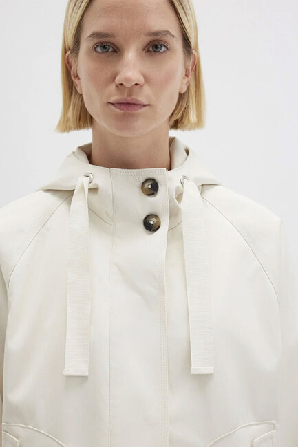 Kadın Kapüşonlu Ceket 1110014-70134 Ekru - Thumbnail