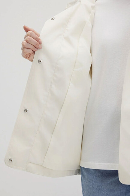 Kadın Kapüşonlu Ceket 1110014-70134 Ekru - Thumbnail