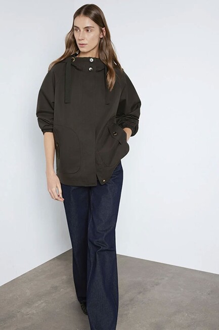 Kadın Kapüşonlu Ceket 1110014-90707 Haki (1)