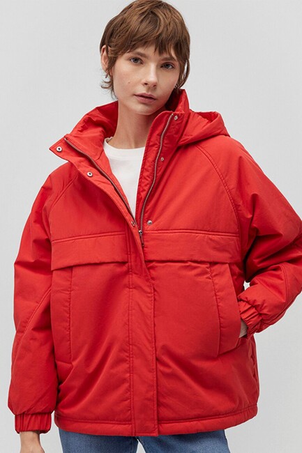 Kadın Kapüşonlu Ceket 1110348-70461 Kırmızı (1)