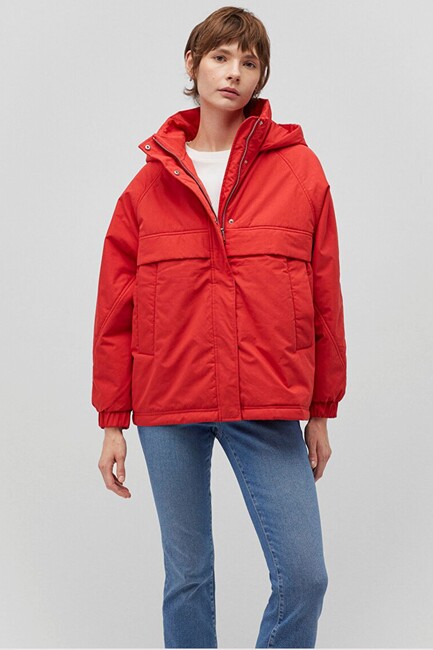 Kadın Kapüşonlu Ceket 1110348-70461 Kırmızı (2)