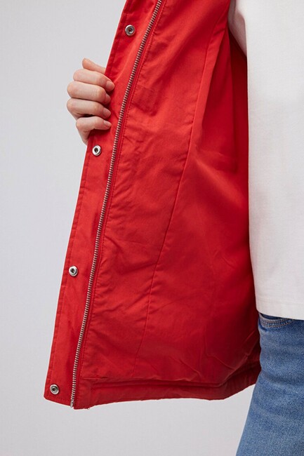 Kadın Kapüşonlu Ceket 1110348-70461 Kırmızı - Thumbnail