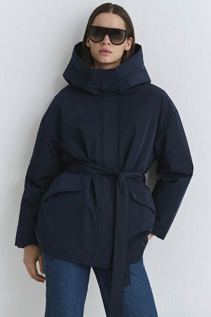 Kadın Kapüşonlu Ceket 1110703-83699 Lacivert - Thumbnail