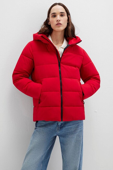 Kadın Kapüşonlu Ceket 1110704-90367 Kırmızı (1)