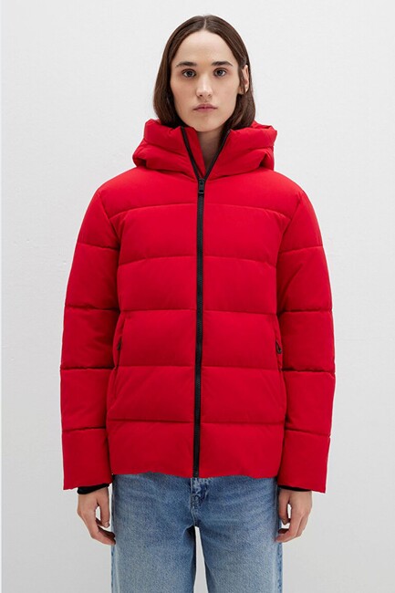 Kadın Kapüşonlu Ceket 1110704-90367 Kırmızı (3)