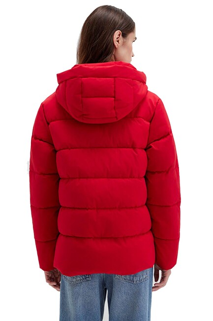 Kadın Kapüşonlu Ceket 1110704-90367 Kırmızı - Thumbnail