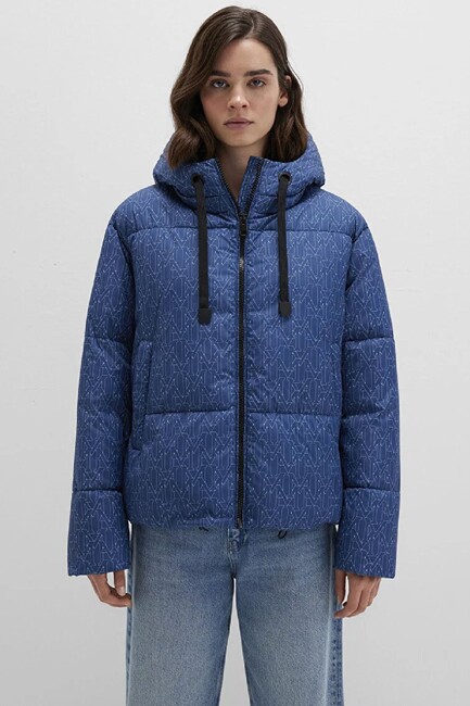 Kadın Kapüşonlu Ceket 1110706-90368 Mavi - Thumbnail